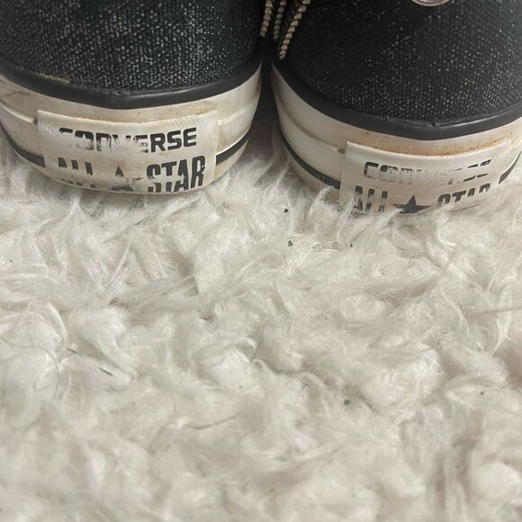 Converse CT All Star Hi Top Tri -Zip hot pink & black sparkly sneakers SZ 7.5 - Picture 9 of 12